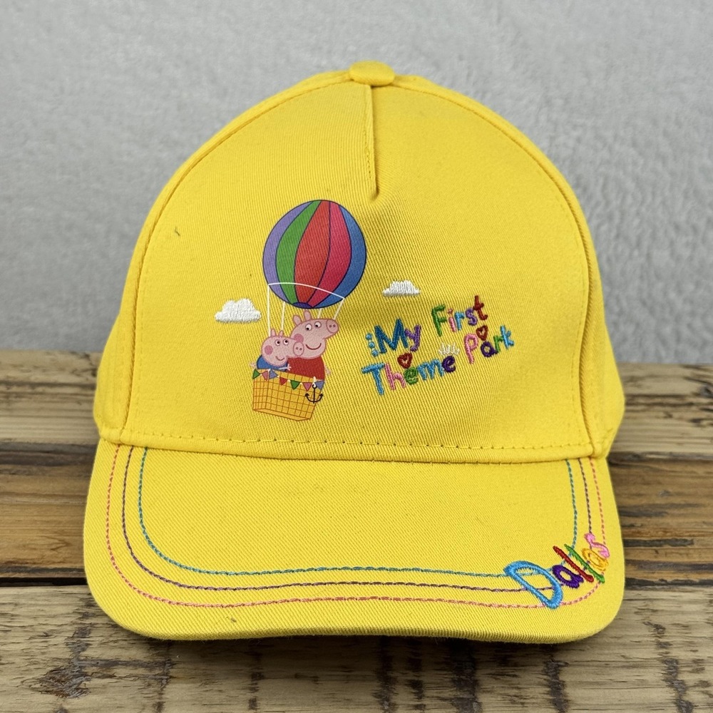 Peppa Pig Theme Park Hat Cap Strap‎ Back Yellow Dallas Kids My First Balloon